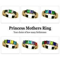 Nana Princess Channel Set za odrasle ženski majčinski prsten 1 kamen, Majčin dan 10k žuti kamen veličine