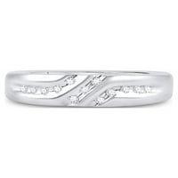 Jewels 10kt bijelo zlato Muške okrugle dijamantski vjenčani prsten CTTW veličine 12