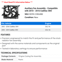Pomoćni sklop ventilatora-kompatibilan sa-Cadillac SR 2015