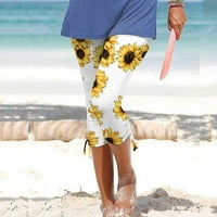 Ženske obrezive kratke hlače Dressy Ležerne prilike ljeti čvrsti fitnes izvlačenje elastičnih struka Slim Fit Yoga Hlače obrezane hlače na plaži