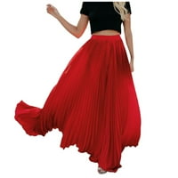 Ženske suknje i haljine - trčanje sa pletenim velikim hem-hem-heme kokice crvene veličine l