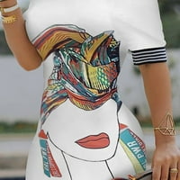 Honeladyy ženska ljetna haljina od tunike ženske ljetne haljine s ravnim ramenom kratke rukave cvjetna
