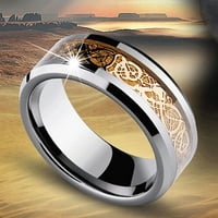 CXDa Unise Dragon Uzorak Titan Čelik Ne Bledi Prsten Vjenčani Prsten Poklon Za Nakit