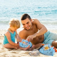 Mrežasta lopata za plažu sa mrežastom torbom za plažu za sakupljanje školjki, Kids filter za pijesak za podizanje školjki, diper za sito za ajkule za dječake i djevojčice, igračka za plažu