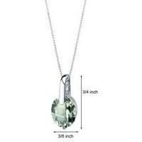 2. CT ovalna oblika zelena ametist Privjesna ogrlica u srebru u sterlingu, 18