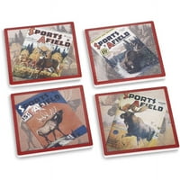 Big Sky Carvers Sports Afield Big Game Coaster set od 4