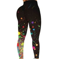 Ženska štamparija pantnica mjehurića za dizanje fitness topla pantrista pantalona za vike visoke struk joge tople hlače