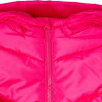 Zimska Puffer jakna za švicarske tehnološke djevojke sa kapuljačom, veličine 4 - & Plus