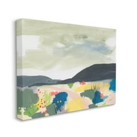 Stupell Industries Mountain Meadow Landscape Horizon painting Gallery Wrapped Canvas Print Wall Art, dizajn