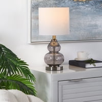 Stolna lampa sa dimljenim sivim staklom za bolje domove i bašte sa sjenilom za bubanj i USB portom