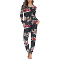 Topla pidžama za žene zimski Božić Pine Tree Sleepshirts Indoor Soft pulover PJ lagani kućni život odjeća za hodanje veličine 2XL