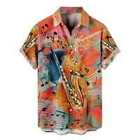Corashan Graphic Tees Muške Muške modne etničke kratkih rukava Ležerna tiskana Havajska majica Bluza Majica T majice za muškarce