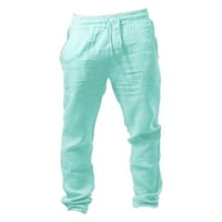 Muške elastične hlače Čvrste boje prozračne pamučne labave pantalone