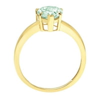 1.5 ct kruška rezano zeleno simulirani dijamant 14k žuto zlato godišnjica zaručnički prsten veličine 4.5