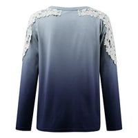 Yyeselk ženski vrhovi i bluze rasprodaja rasprodaja trendi gradijentne boje okrugli vrat tunike majice