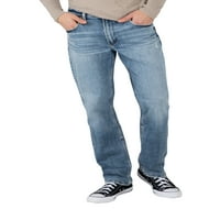 Srebrna Jeans Co. Muška machay Classic Fit ravno noga Jeans Big & visok, Strukske veličine 38-56
