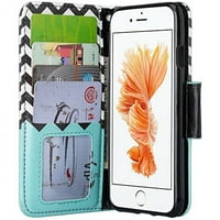 Sumaclife dizajn torbica za novčanik za iPhone Plus, Teal Anchor