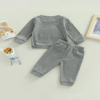 SUNISERY TODDLER Baby Boy Girl Outfits Rebreni dugi rukav pulover Dukseri hlače Hlače od novorođenčadi