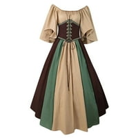 qucoqpe ljetne haljine za žene Moda Nova Maxi haljina Srednjovjekovna Vintage gotic patchwork čipkasta