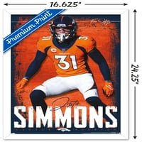 Denver Broncos-Zidni Poster Justina Simmonsa, 14.725 22.375 Uokviren