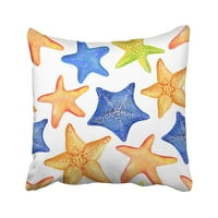 Narandžasti podvodni Akvarelni uzorak sa morskim morskim zvijezdama Animal Aquarium Aquatic Pillow Case Cover Throw jastuk Covers