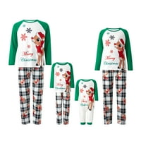 Božićna porodična podudaranje pidžama set elk tisak tiska dugih rukava i plaćene hlače xmas pjs spavaća