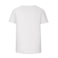 Dphndf kratke rukave košulje za žene ljetna Ležerna tunika Crew vrat bluza trendi grafički Print Tops