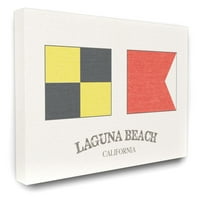 Kolekcija dekora Stupell Home Laguna plaža Nautička zastava Zidna umjetnost
