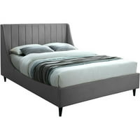 Meridian namještaj Eva sivi baršun Queen Bed