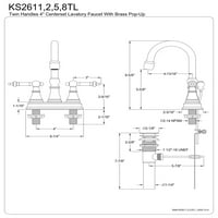 Kingston Brass KS2618TL Templeton in. Centserset Slavina za kupaonicu, brušeni nikl