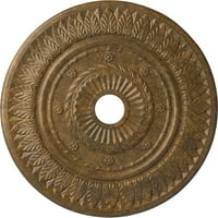 Ekena Millwork 3 4 od 5 8 ID 1 8 P listovni strop medaljon, ručno oslikano zeleno zlato