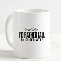 Šolja za kafu zaboravite ljubav, a ne padajte u čokoladu smiješni Humor snack Joke Bijela šolja za kafu