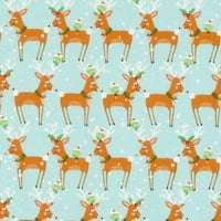 Kreirajte ga 36x42 pamuk Holiday Reindeer Precut tkanina za šivanje i zanatstvo, plava