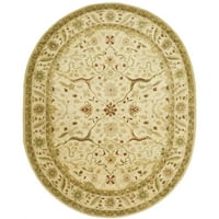 Antikviteta Toireasa Tradicionalna cvjetna vuna prostirka, Ivory, 5 '8'