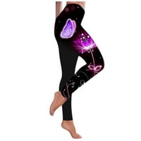 Žene Modne leptir Print Yoga hlače plus veličina casual visoke struke Sportske hlače Hot6S4485913