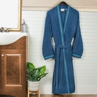 Unizovan pamuk Terry Kimono ogrtač sa vezom Allosezonski ogrtač, LG, aqua-plava