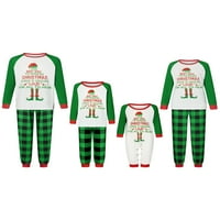 Youweixiong Podraduhvatna porodična pidžama postavlja božićnu PJ-ovu odjeću za spavanje s ispisom sa plaidnim