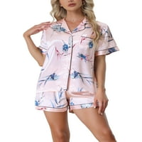 Jedinstvene povoljne ponude Ženske cvjetne majice spuštaju kratke hlače satena padžama za spavanje