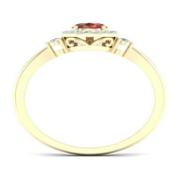 Imperial Gemstone 10k žuti zlatni kruški rez madeira citrine CT TW Diamond Halo ženski prsten