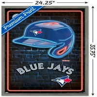 Toronto Blue Jays-Neonski Zidni Poster Za Kacigu, 22.375 34 Uokviren