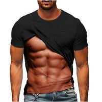 Hinvhai Plus Veličina Top Clearence Muška duhovna božićna majica 3D Ispis Grafički grafički otisci ružni božićni vrhovi bluza za muškarce crna 10