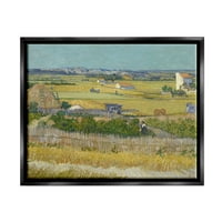 Harvest Van Gogh Poljoprivredno Zemljište Pejzažno Slikarstvo Jet Crni Uokvireni Art Print Wall Art