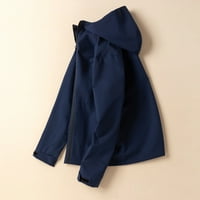 Fitoronska kišna jakna za žensku kapuljaču na atleisuru jednoslojni kaput vjetrootporan, ležeran za vjetrove, anorak planinarski putnik tamno plavi 3xl