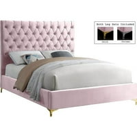 Meridian namještaj Cruz Pink Velvet puni krevet