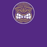 Tiki Face Womens Purple Heather Graphic Racerback Tank Top - Dizajn ljudi XS