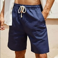 Ljetne kratke hlače za muškarce Muškarci Čvrsti džepne kratke hlače Ležerne prilike za habanje Elastične kratke hlače Sportske atletičke polovine, mornarice, 4xl