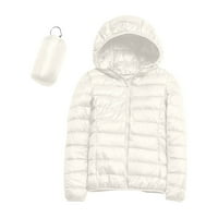 Tking modne ženske kapuljače zimski topli kaput debela topla tanka jakna manjak novčanog kaputa bijela