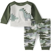 Dječje mjesto dječji dječak dvodijelni dinosaur i dugotrajni pantni set dugih rukava, veličine novorođenčeta-24m
