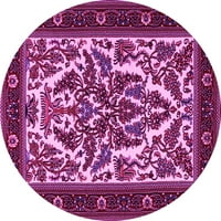 Ahgly Company u zatvorenom okrugu Perzijske ružičaste tradicionalne prostirke, 6 'okrugla
