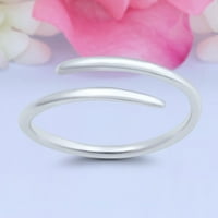 WrapOund prsten za prsten zvona srebrna tanki podesivi elegantni prstenovi za žene